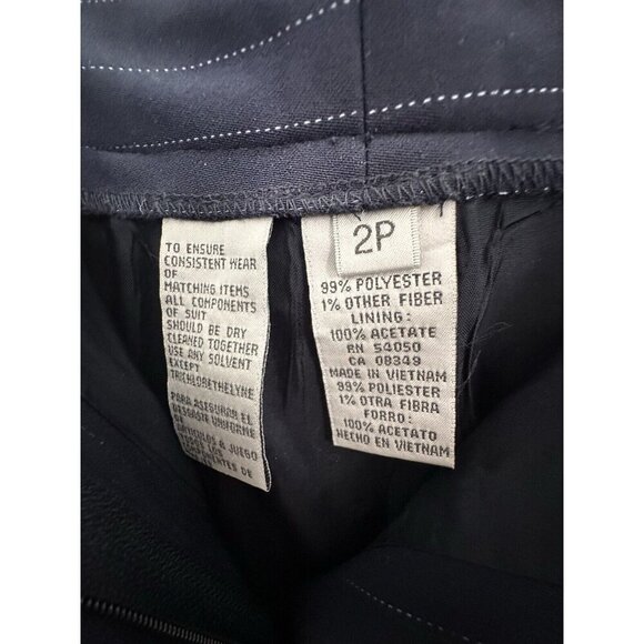 NWT Jones New York Petite City Lights Pants‎ Sz. 2P Navy Pinstripe Office READ - Picture 7 of 10